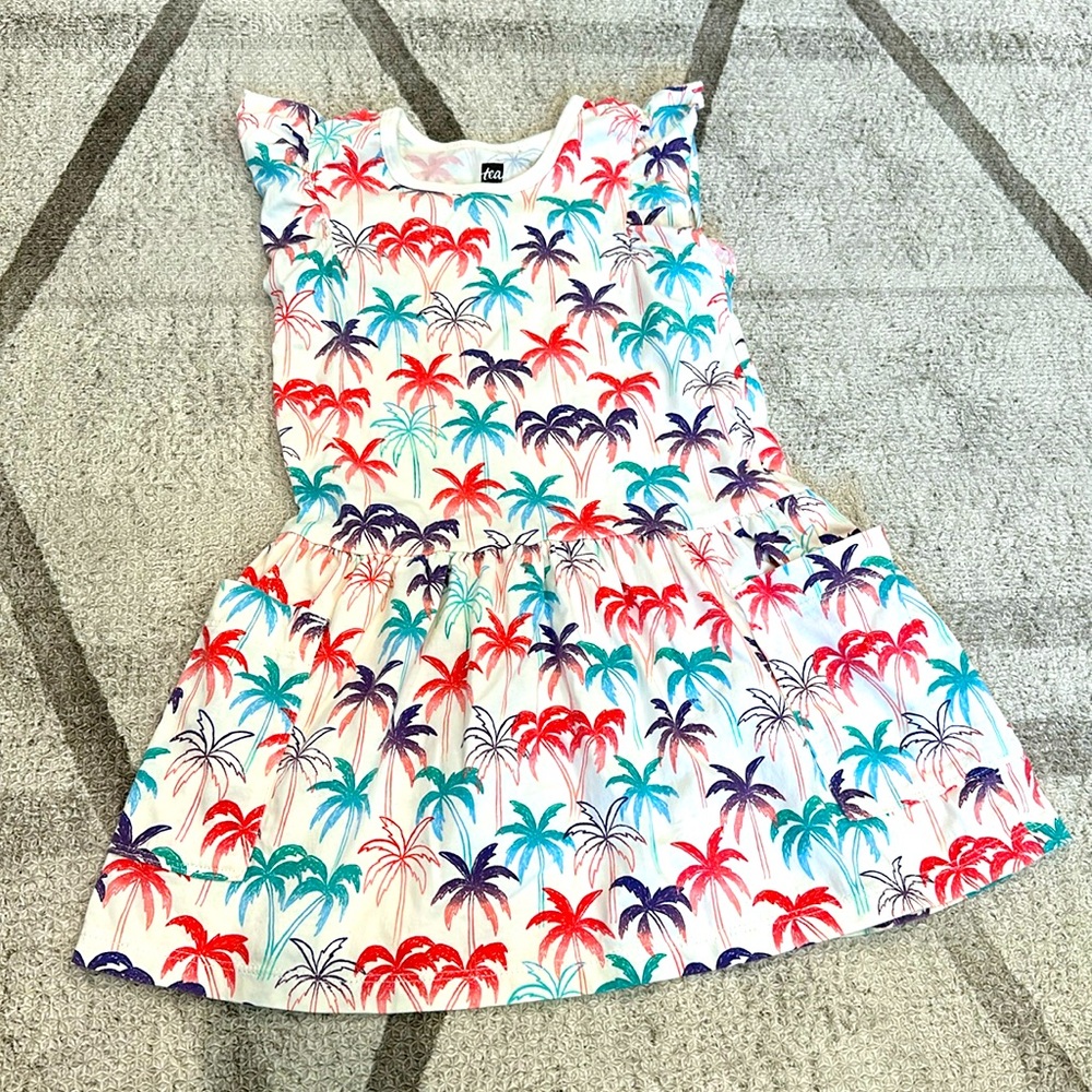 TEA collection girl’s palm tree dress size 4